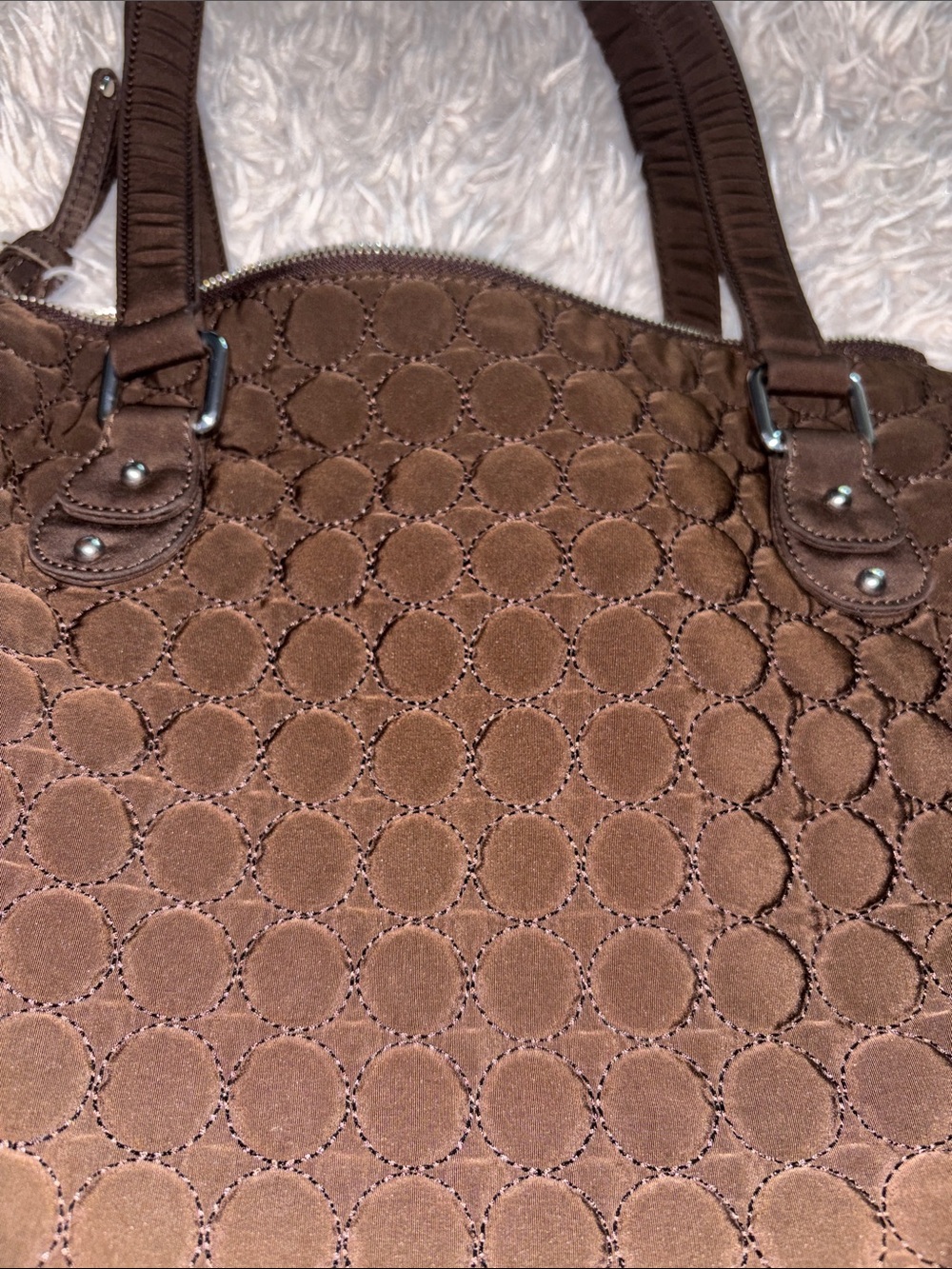 Vera Bradley Quilted Circle Tote in Dark Brown - Picture 10 of 10